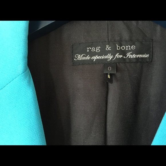 Rag and Bone Turquoise Blue Blazer Jacket Size 0 - Picture 2 of 4